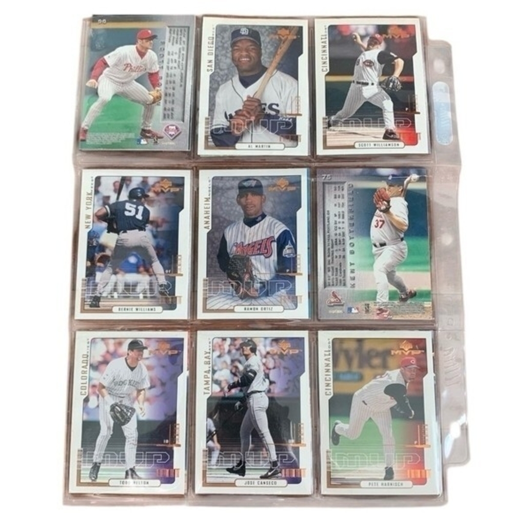Baseball Trading Cards Lot of 18 Mixed Players Teams Very Good Protective Sleeve